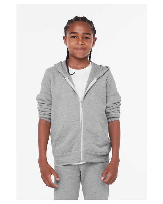 BELLA + CANVAS Youth Sponge Fleece Full-Zip Hooded Sweatshirt 3739Y