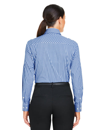 Devon & Jones CrownLux Performance® Ladies' Gingham Shirt DG536W #color_FRENCH BLUE / WHT