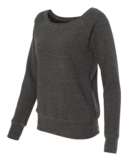 BELLA + CANVAS Ladies' Sponge Fleece Wide Neck Sweatshirt 7501 #color_Charcoal Black Triblend