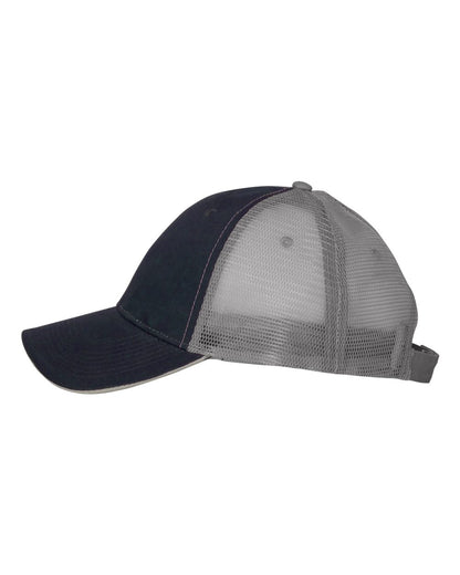 Valucap Sandwich Trucker Cap S102 #color_Navy/ Grey