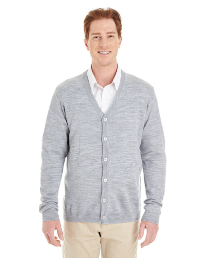 Harriton Men's Pilbloc™ V-Neck Button Cardigan Sweater M425 #color_GREY HEATHER