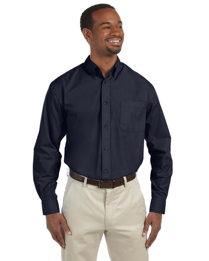 Harriton Men's Tall Essential Poplin M510T #color_NAVY