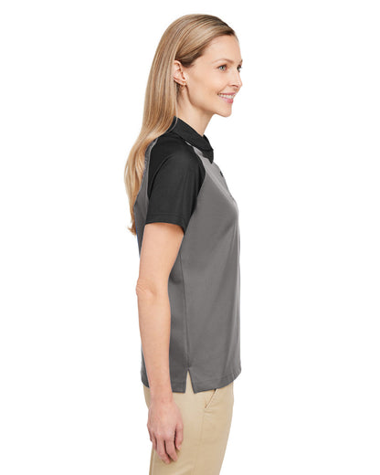 Team 365 Ladies' Command Snag-Protection Colorblock Polo TT21CW #color_SPRT GRAPHT / BLK