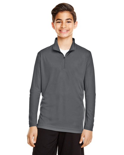 Team 365 Youth Zone Performance Quarter-Zip TT31Y #color_SPORT GRAPHITE
