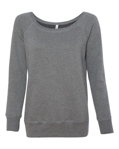 BELLA + CANVAS Ladies' Sponge Fleece Wide Neck Sweatshirt 7501 #color_Deep Heather