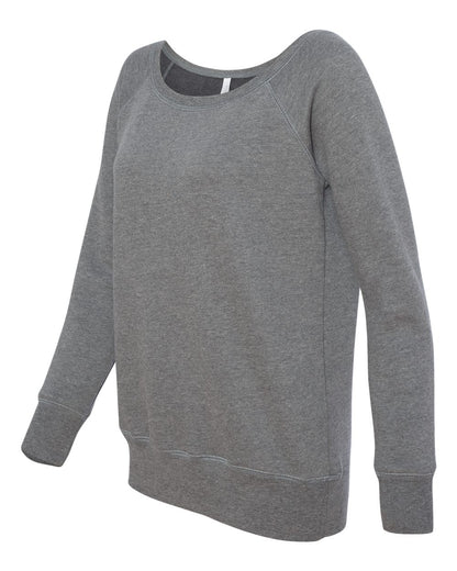 BELLA + CANVAS Ladies' Sponge Fleece Wide Neck Sweatshirt 7501 #color_Deep Heather