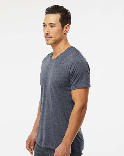 M&O Deluxe Blend V-Neck T-Shirt 3543 #colormdl_Heather Navy