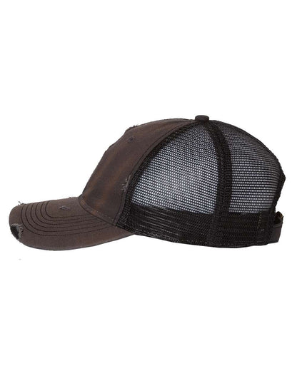 Sportsman Bounty Dirty-Washed Mesh-Back Cap 3150 #color_Charcoal/ Black