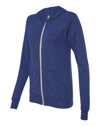 BELLA + CANVAS Unisex Triblend Full-Zip Lightweight Hoodie 3939 #color_Navy Triblend