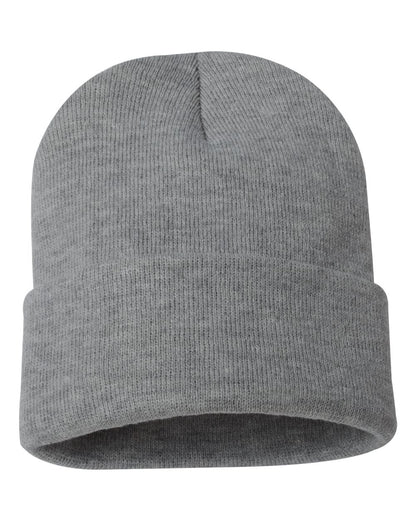 Sportsman 12" Solid Cuffed Beanie SP12 #color_Dark Heather Grey