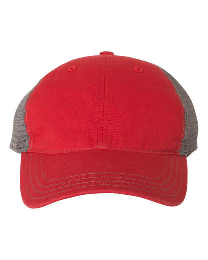 Richardson Garment-Washed Trucker Cap 111 #color_Red/ Charcoal