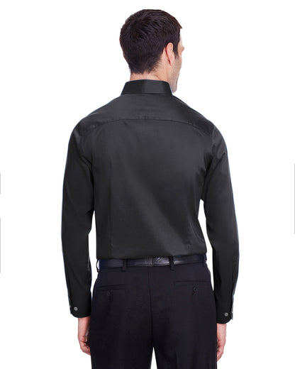 Devon & Jones Men's Crown Collection® Stretch Broadcloth Slim Fit Woven Shirt DG560 #color_BLACK