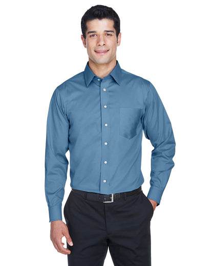 Devon & Jones Men's Crown Collection® Solid Stretch Twill Woven Shirt DG530 #color_SLATE BLUE