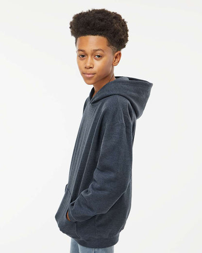 M&O Youth Fleece Pullover Hoodie 3322 #colormdl_Heather Navy