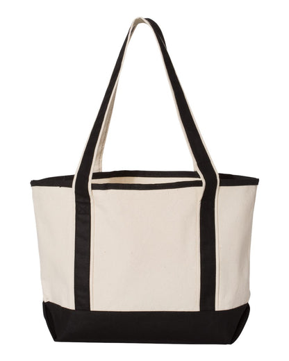 Q-Tees 20L Small Deluxe Tote Q125800 #color_Natural/ Black