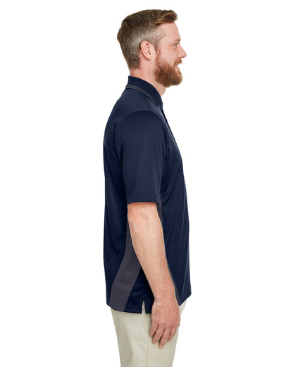 Harriton Men's Tall Flash Snag Protection Plus IL Colorblock Polo M386T #color_DK NAVY / DK CHRC