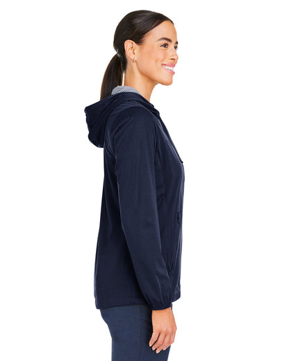 North End Ladies' Network Lightweight Jacket NE75W #color_CLASSC NAVY HTHR