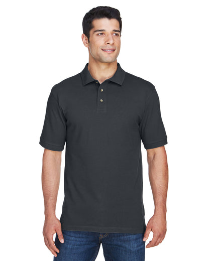 Harriton Men's Tall Short-Sleeve Polo M200T #color_BLACK