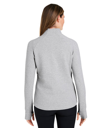 North End Ladies' Spirit Textured Quarter-Zip NE725W #color_PLATINUM HEATHER