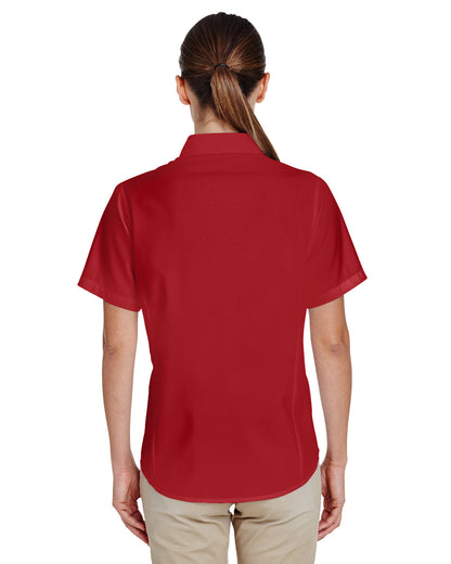 Harriton Ladies' Paradise Short-Sleeve Performance Shirt M610SW #color_PARROT RED