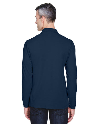 Harriton Men's Easy Blend™ Long-Sleeve Polo M265L #color_NAVY