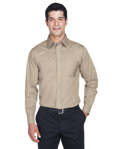 Devon & Jones Men's Crown Collection® Solid Stretch Twill Woven Shirt DG530 #color_STONE