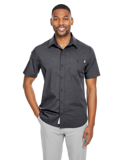 Spyder Men's Stryke Woven Short-Sleeve Shirt S17019 #color_BLACK