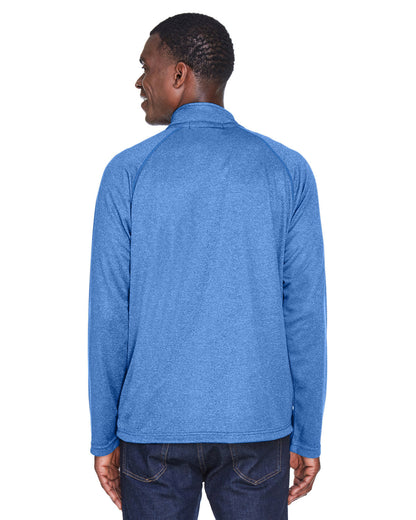 Devon & Jones Men's Stretch Tech-Shell® Compass Quarter-Zip DG440 #color_FRENCH BLUE HTHR