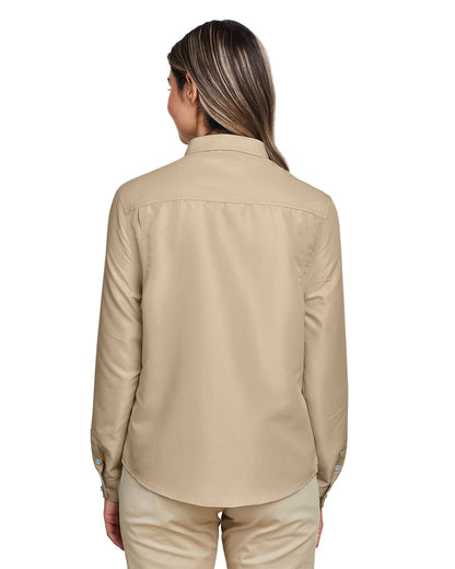 Harriton Ladies' Key West Long-Sleeve Performance Staff Shirt M580LW #color_KHAKI