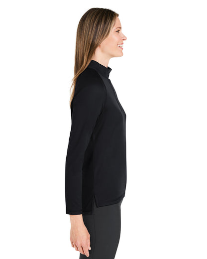 North End Ladies' Revive coolcore® Quarter-Zip NE410W #color_BLACK