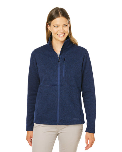 Marmot Ladies' Dropline Sweater Fleece Jacket M14437 #color_ARCTIC NAVY