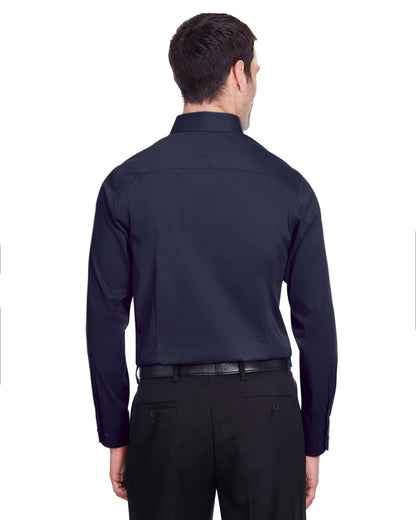 Devon & Jones Men's Crown Collection® Stretch Broadcloth Slim Fit Woven Shirt DG560 #color_NAVY