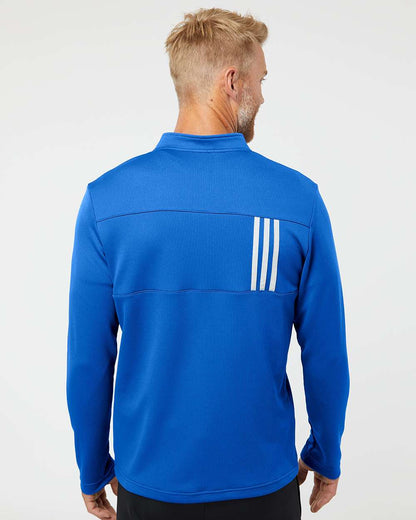 Adidas 3-Stripes Double Knit Quarter-Zip Pullover A482 #colormdl_Team Royal/ Grey Two