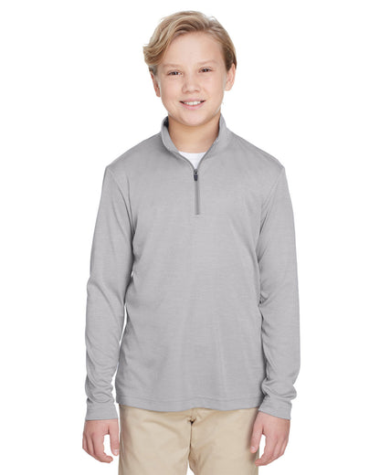 Team 365 Youth Zone Sonic Heather Performance Quarter-Zip TT31HY #color_ATHLETIC HEATHER