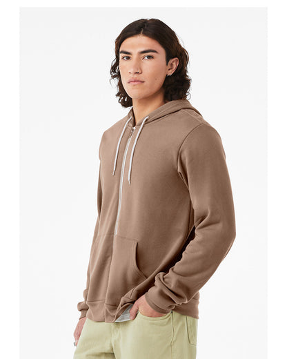 BELLA + CANVAS Unisex Sponge Fleece Full-Zip Hooded Sweatshirt 3739 #color_VINTAGE BROWN