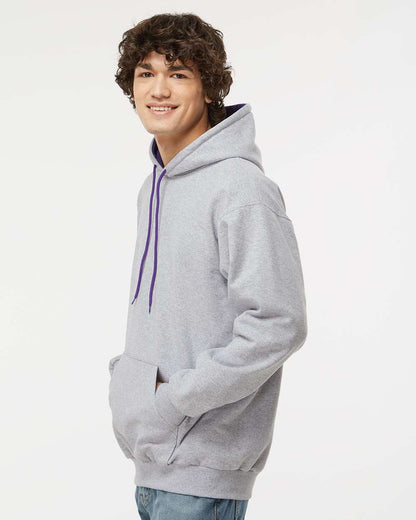 King Fashion Two-Tone Hooded Sweatshirt KF9041 #colormdl_Sport Grey/ Purple