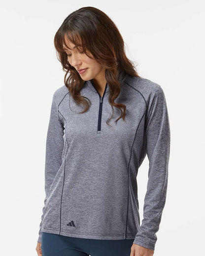 Adidas Women's Space Dyed Quarter-Zip Pullover A594 #colormdl_Collegiate Navy Melange