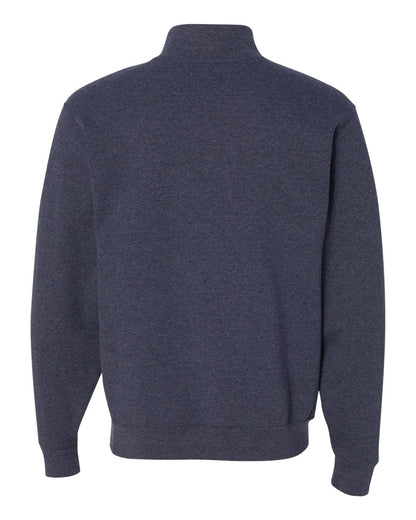 JERZEES Nublend® Cadet Collar Quarter-Zip Sweatshirt 995MR #color_Vintage Heather Navy