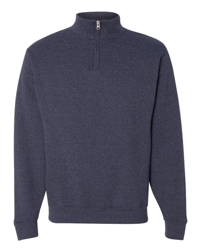 JERZEES Nublend® Cadet Collar Quarter-Zip Sweatshirt 995MR #color_Vintage Heather Navy