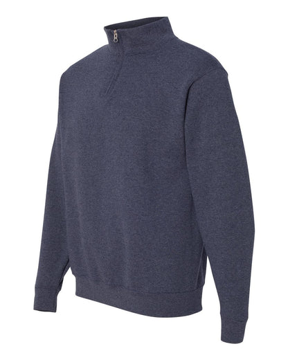 JERZEES Nublend® Cadet Collar Quarter-Zip Sweatshirt 995MR #color_Vintage Heather Navy