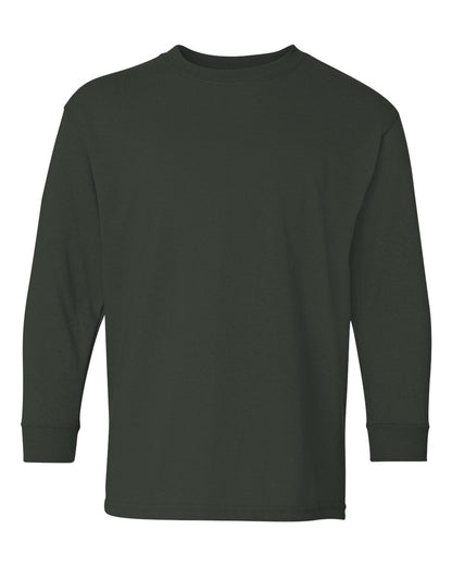 Gildan Heavy Cotton™ Youth Long Sleeve T-Shirt 5400B #color_Forest Green