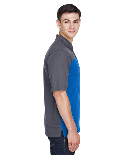 Core365 Men's Balance Colorblock Performance Piqué Polo CE101 #color_TRU ROYAL / CRBN
