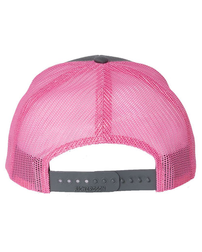 Richardson Snapback Trucker Cap 112 #color_Charcoal/ Neon Pink