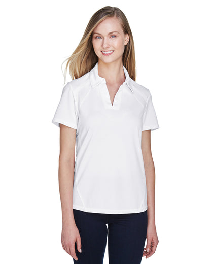 North End Ladies' Recycled Polyester Performance Piqué Polo 78632 #color_WHITE