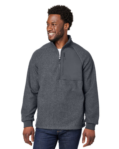 North End Men's Aura Sweater Fleece Quarter-Zip NE713 #color_CARBON