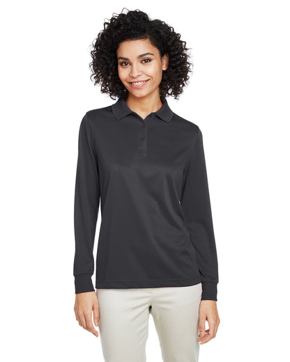 Harriton Ladies' Advantage Snag Protection Plus IL Long Sleeve Polo M348LW #color_DARK CHARCOAL