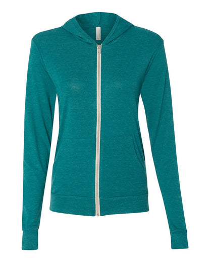 BELLA + CANVAS Unisex Triblend Full-Zip Lightweight Hoodie 3939 #color_Teal Triblend