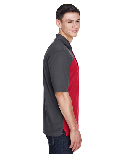Core365 Men's Balance Colorblock Performance Piqué Polo CE101 #color_CLASSC RED / CRBN