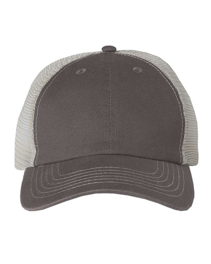 Sportsman Contrast-Stitch Mesh-Back Cap 3100 #color_Charcoal/ Stone
