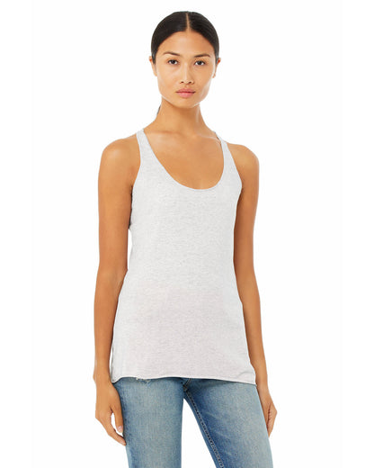 BELLA + CANVAS Ladies' Triblend Racerback Tank 8430 #color_WHT FLCK TRIBLND